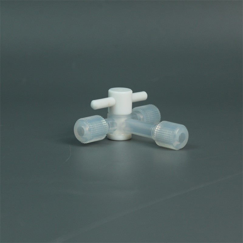 PFA 3-way valve, 1/4