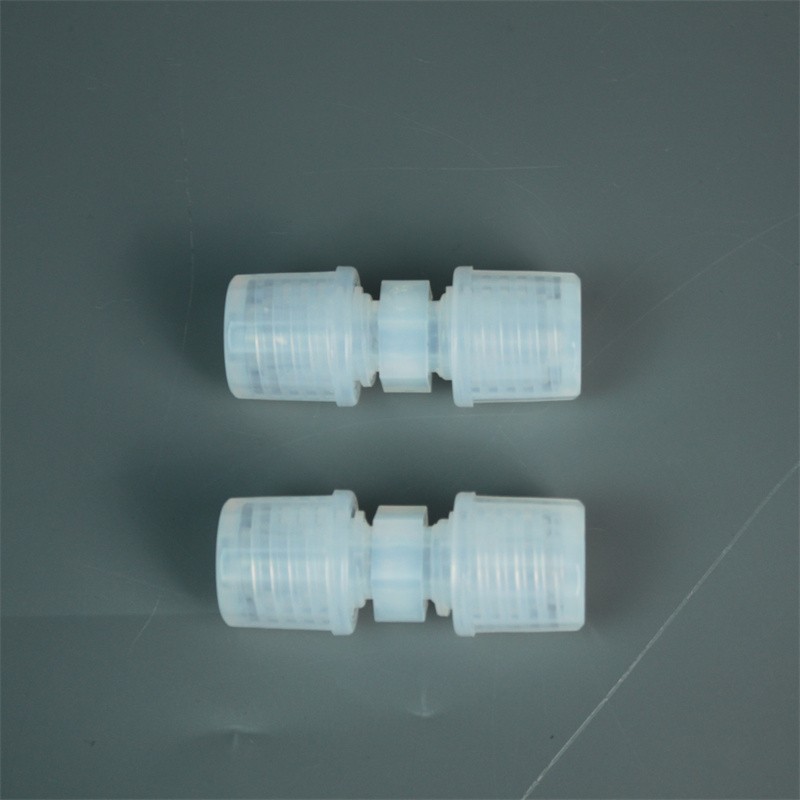 PFA 2-way fitting, 8mm OD tube ports
