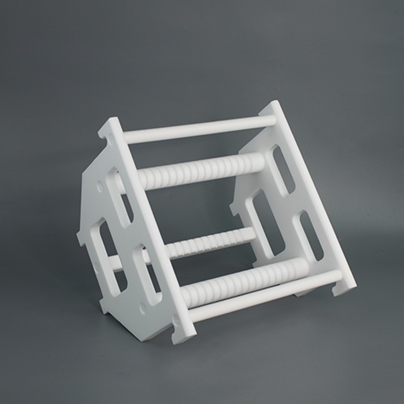 PTFE wafer cassette, for 140*140mm, 18 slots, Robot-arm compatible, with built-in hooks