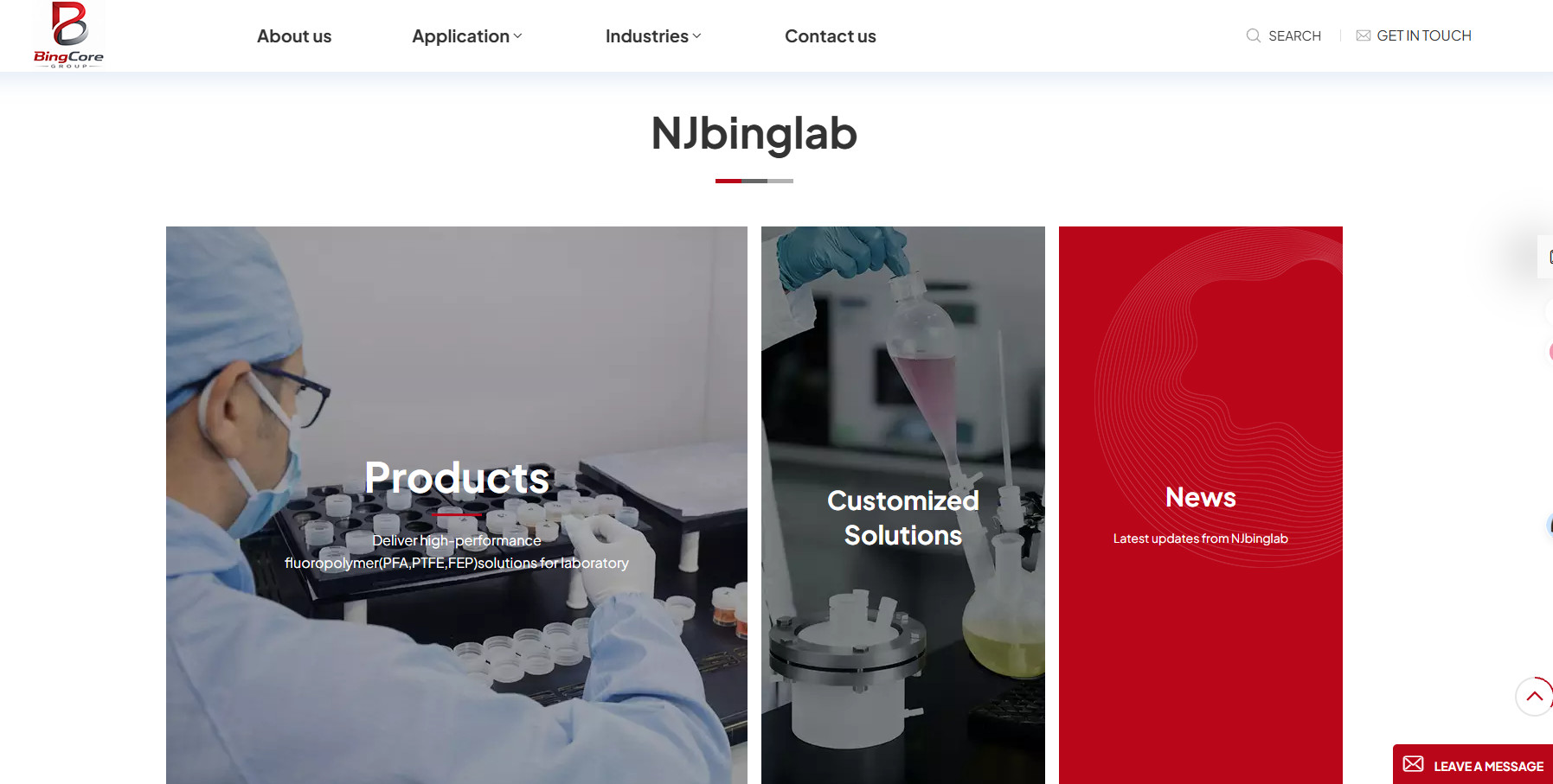 BingCore Launches New Website for PFA, FEP and PTFE Laboratory Products