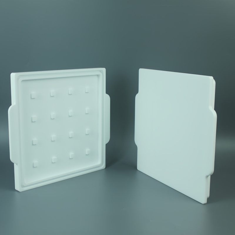 PTFE square silicon wafer box,25*25*3mm