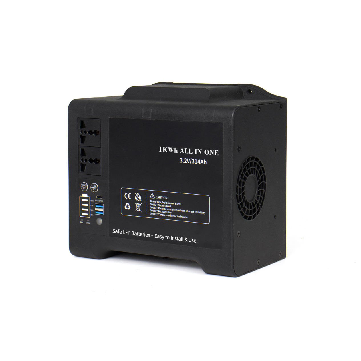 N1-300 All-in-One Solar Energy Storage System black