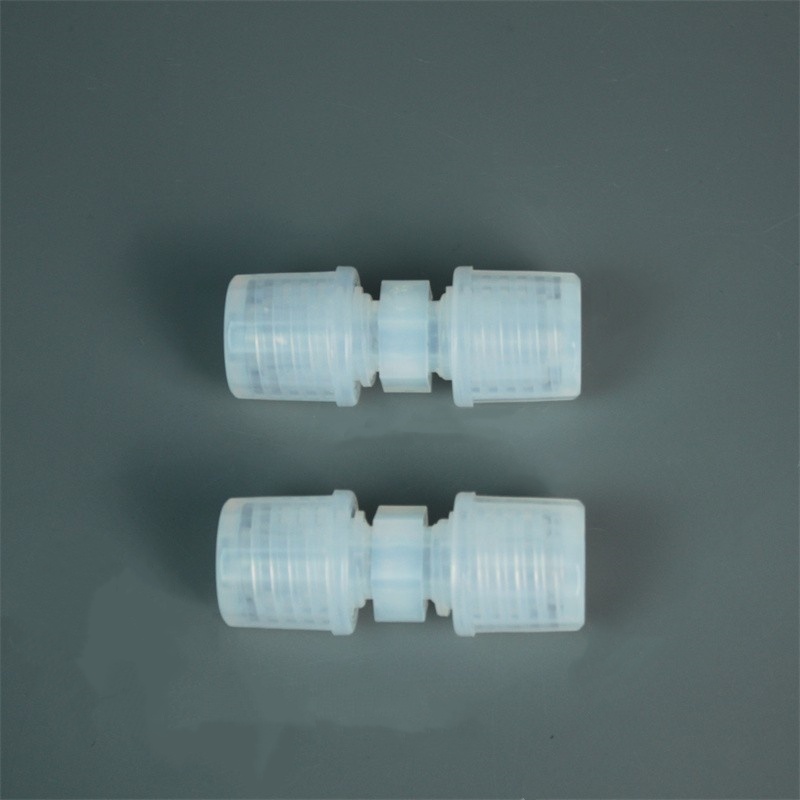 PFA 2-way fitting, 8mm OD tube ports