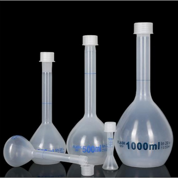 PP volumetric flask with screw cap