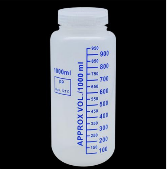 1000ml PP Blue Graduated Bottle,Wide Mouth