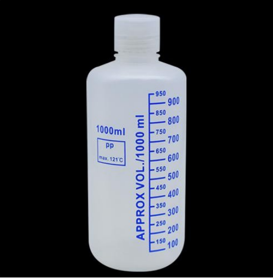 1000ml PP Blue Graduated Bottle,Narrow Mouth